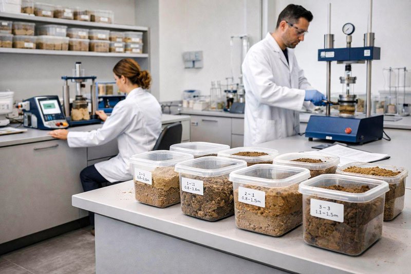 Estudios geotécnicos muestras análisis en laboratorio Ingeark